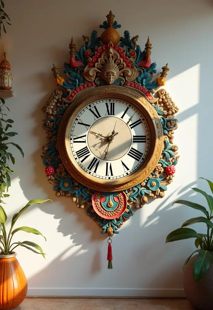 27 Living Room Wall Decor Ideas Indian Style That Add Color and Culture - 17. Statement Clocks