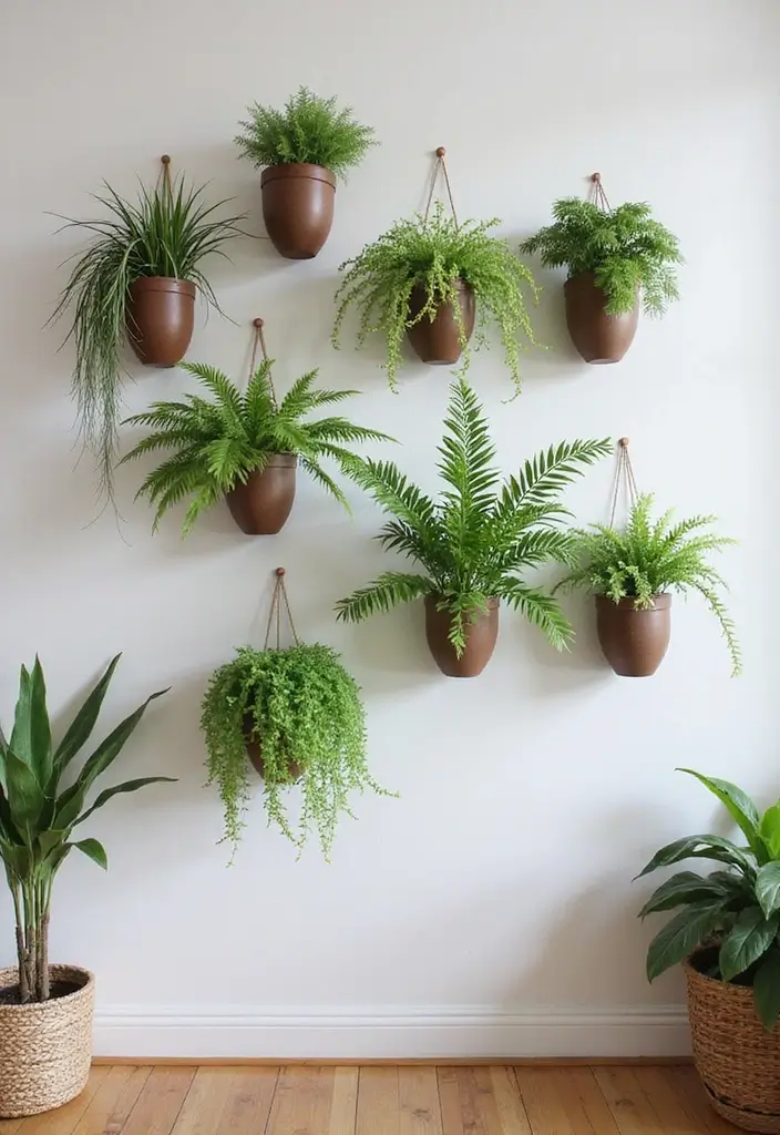 27 Living Room Wall Decor Ideas Indian Style That Add Color and Culture - 20. Wall-mounted Plants