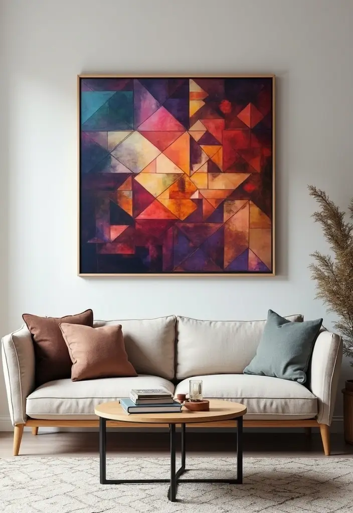 27 Living Room Wall Decor Ideas Indian Style That Add Color and Culture - 24. Geometric Patterns