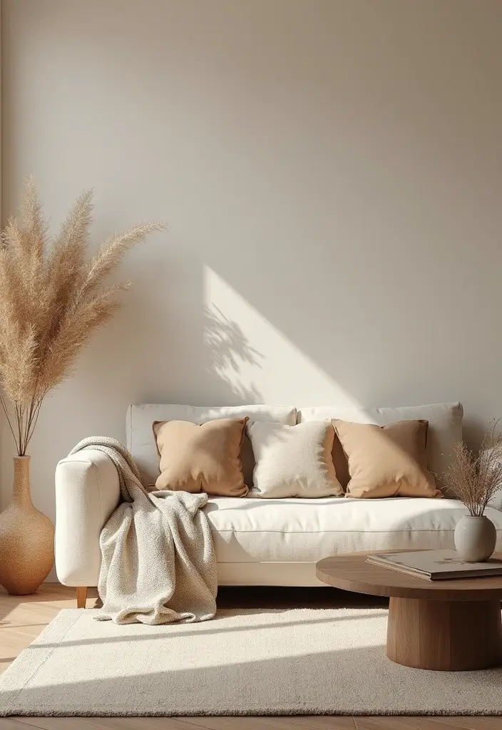 27 Natural Tones Living Room Ideas That Feel Calm and Organic - 10. Monochromatic Neutrals