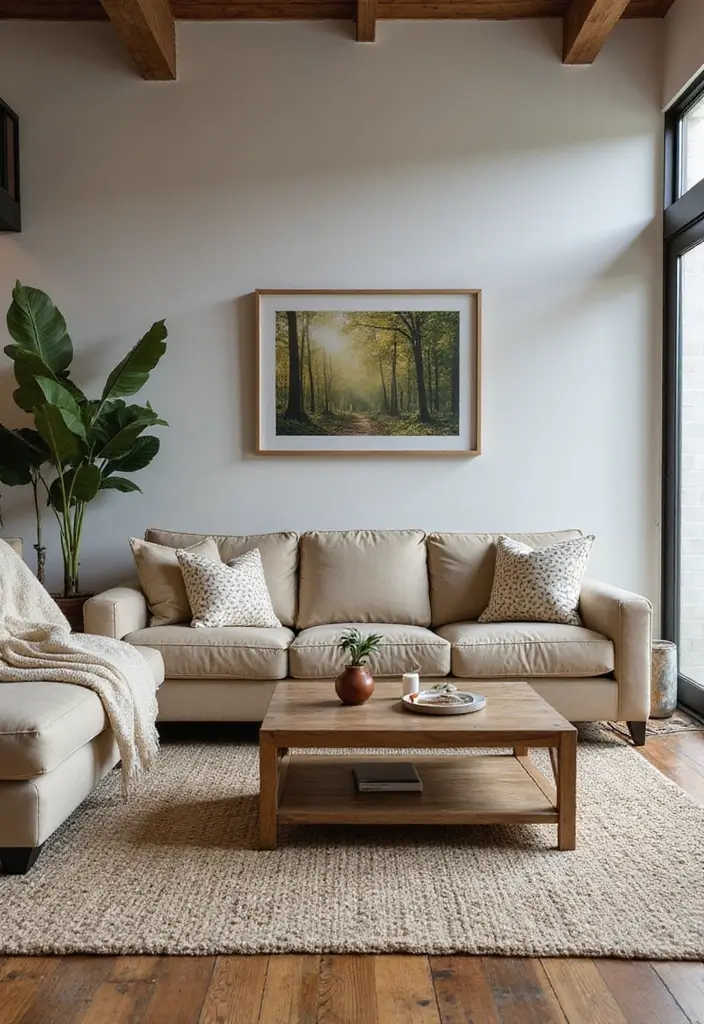 27 Natural Tones Living Room Ideas That Feel Calm and Organic - 20. Sustainable Materials in Furnishings