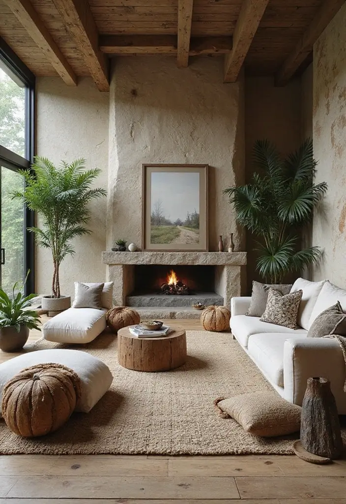 27 Natural Tones Living Room Ideas That Feel Calm and Organic - 22. Bringing Nature Indoors