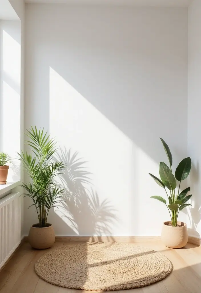 27 Natural Tones Living Room Ideas That Feel Calm and Organic - 4. Minimalist White with Natural Textures