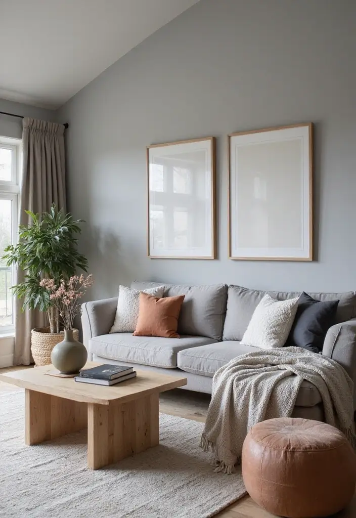 27 Natural Tones Living Room Ideas That Feel Calm and Organic - 5. Soft Greys for Calmness