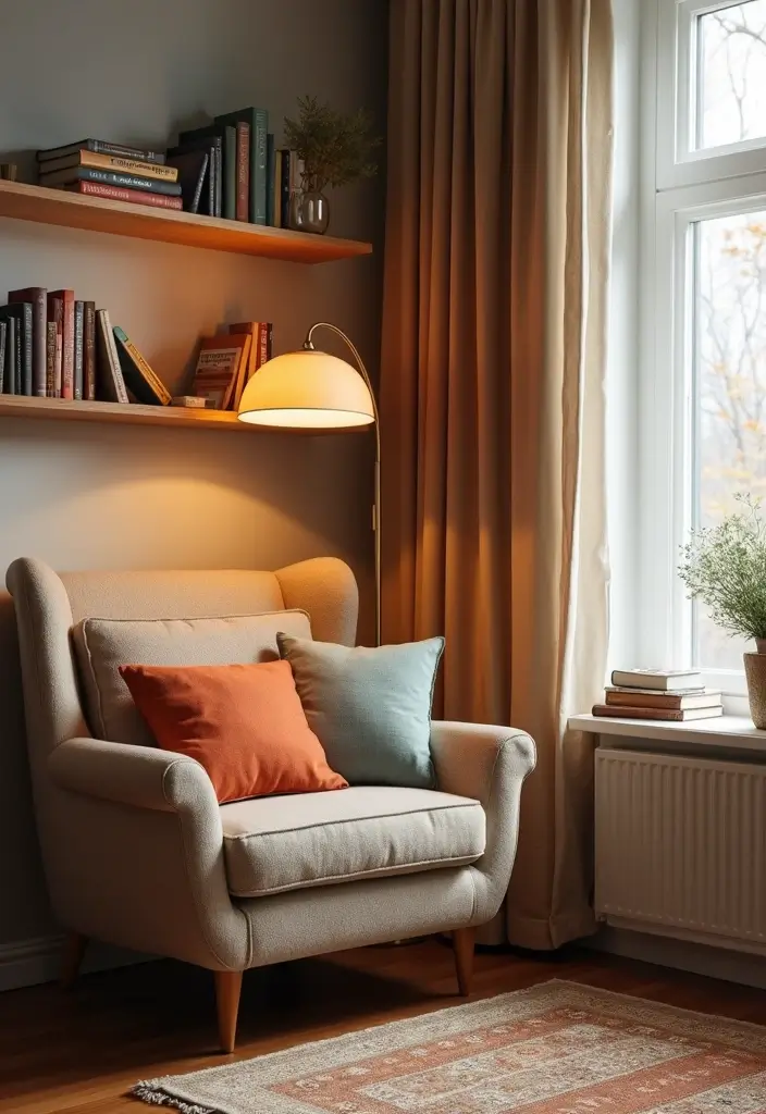 27 Nook Ideas Living Room That Create Cozy Corners - 1. The Classic Reading Nook