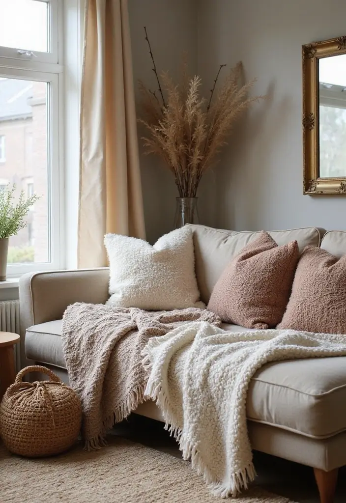 27 Nook Ideas Living Room That Create Cozy Corners - 14. The Textured Nook