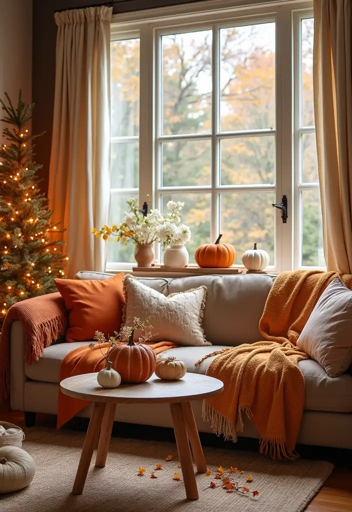 27 Nook Ideas Living Room That Create Cozy Corners - 22. The Seasonal Nook