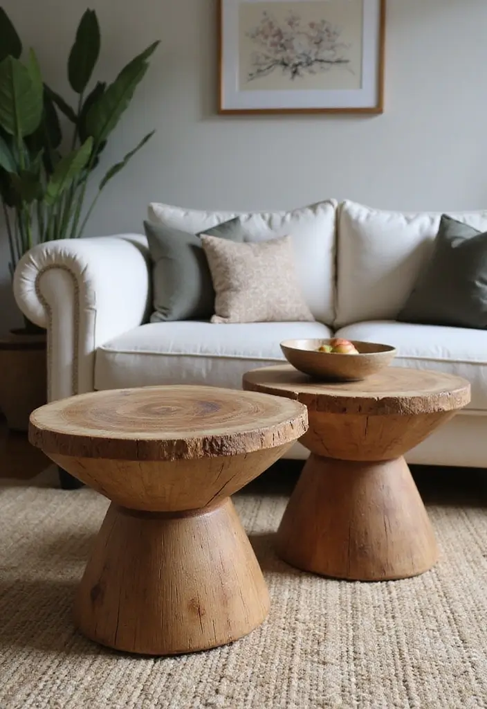 27 Side Table Ideas Living Room That Feel Functional and Decorative - 15. Eco-Friendly Side Tables