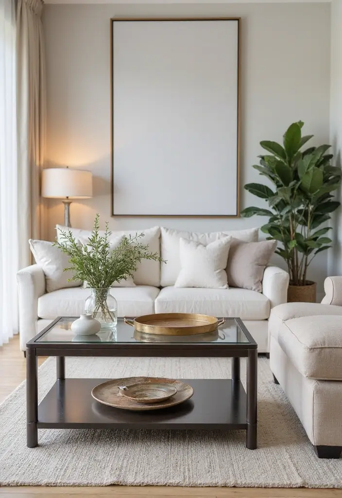 27 Side Table Ideas Living Room That Feel Functional and Decorative - 5. Glass Top Tables for an Airy Feel