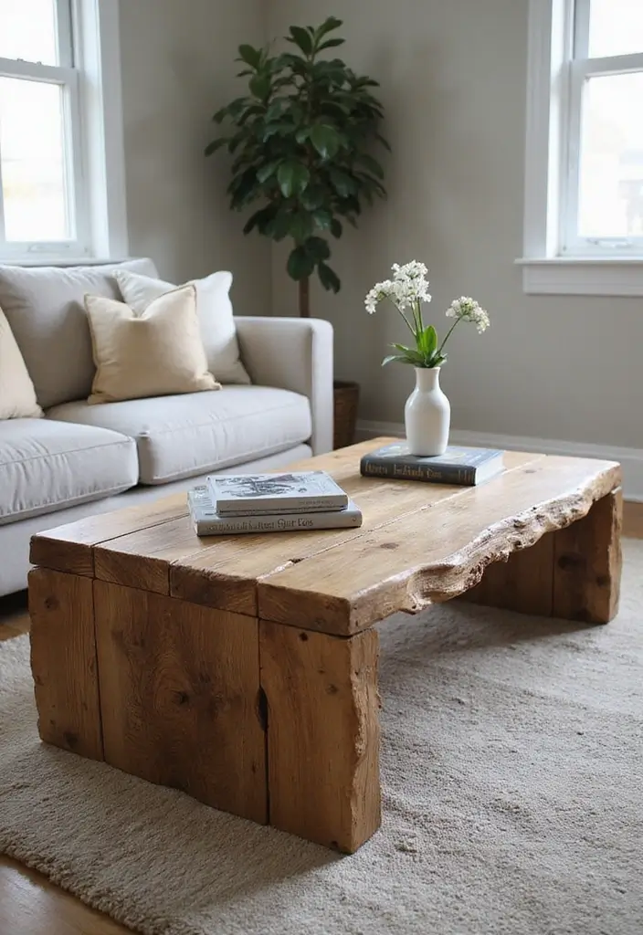 27 Vibey Living Room Aesthetic Ideas That Feel Chill and Modern - 15. Unique Coffee Tables