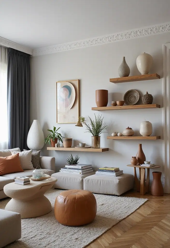 27 Vibey Living Room Aesthetic Ideas That Feel Chill and Modern - 23. Sculptural Elements