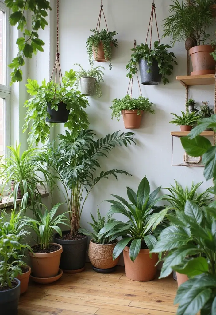 27 Vibey Living Room Aesthetic Ideas That Feel Chill and Modern - 3. Plants, Plants, and More Plants