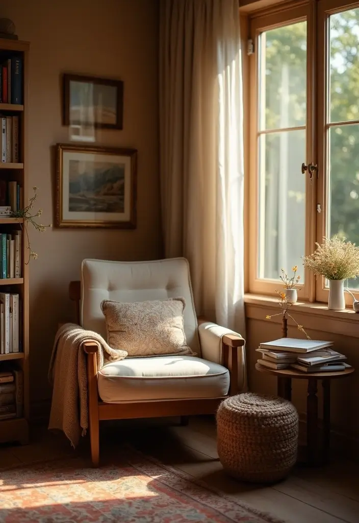 27 Vibey Living Room Aesthetic Ideas That Feel Chill and Modern - 6. Cozy Nooks for Relaxation