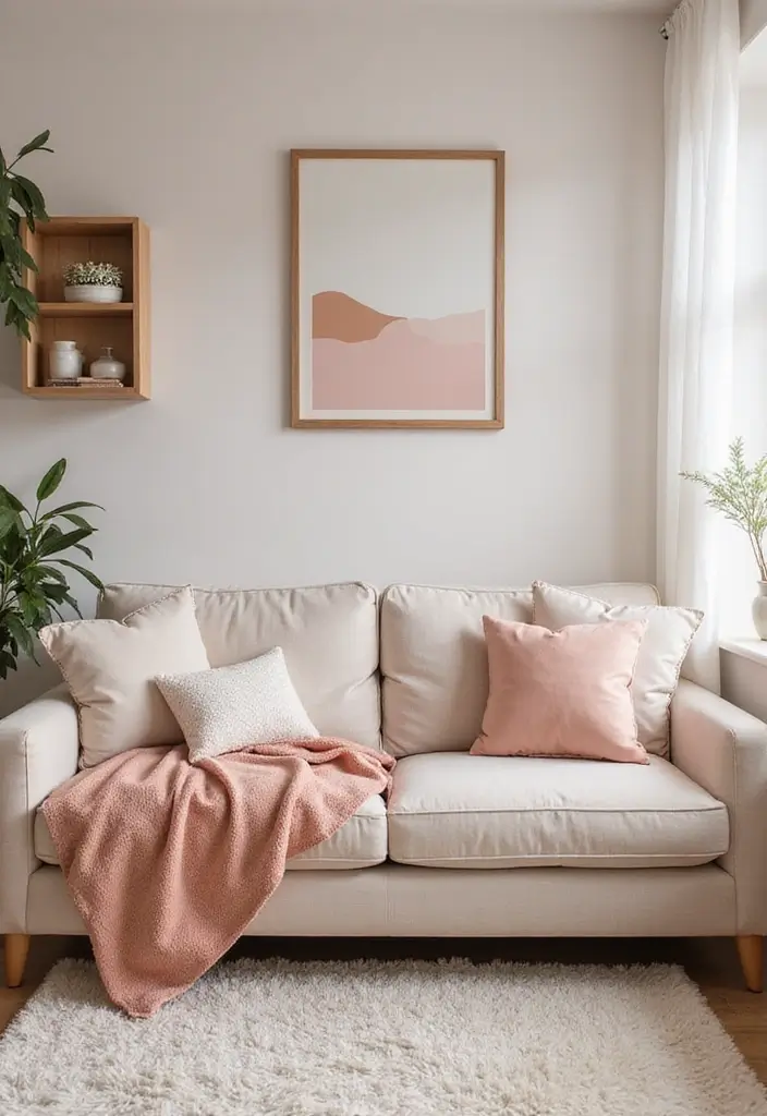 27 Vibey Living Room Aesthetic Ideas That Feel Chill and Modern - 7. Soft Colorful Accents