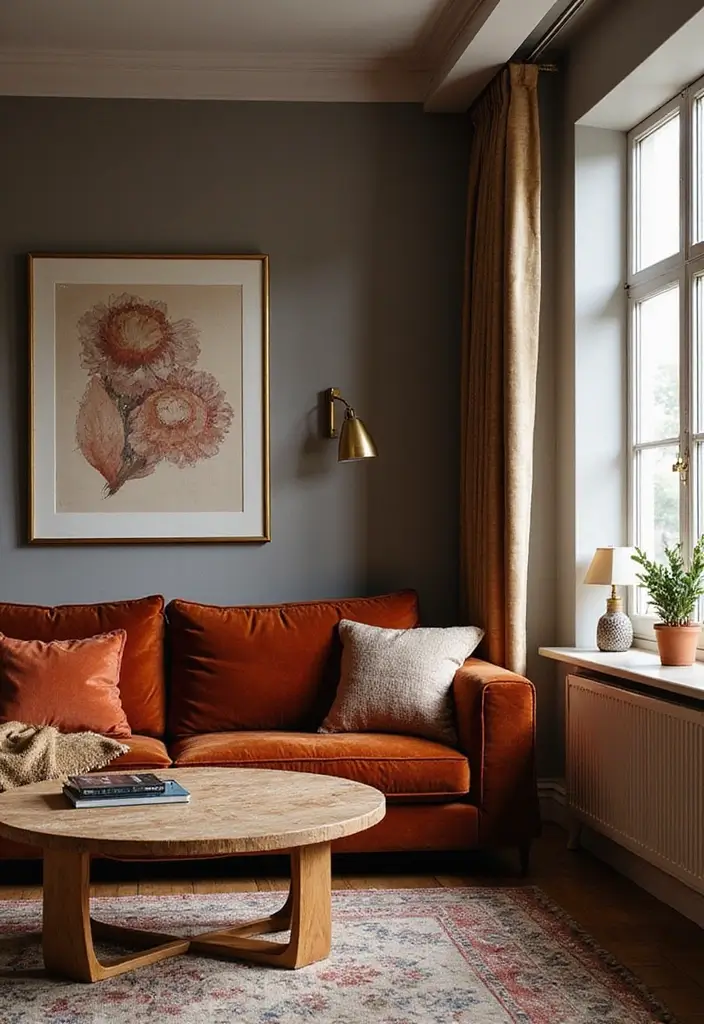 28 Boujee Apartment Living Room Ideas That Exude Glam Luxury - 1. Velvet Wonderland