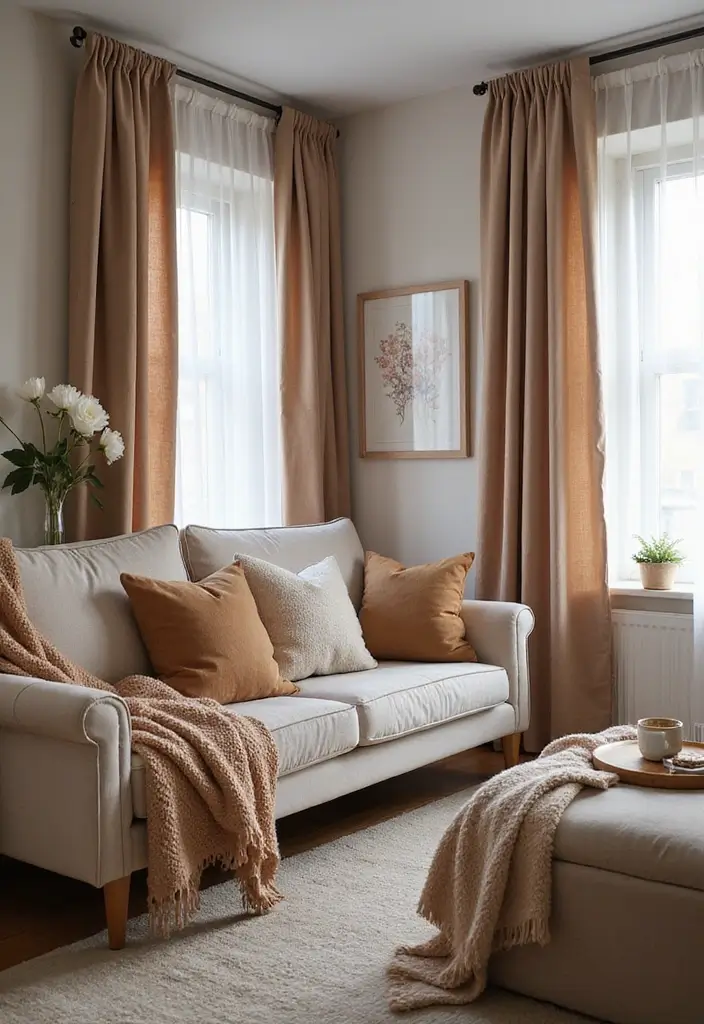 28 Boujee Apartment Living Room Ideas That Exude Glam Luxury - 11. Layered Textiles