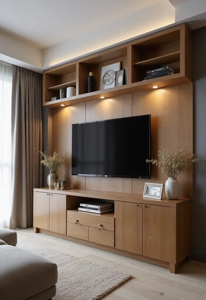 28 Boujee Apartment Living Room Ideas That Exude Glam Luxury - 14. Upscale Entertainment Units