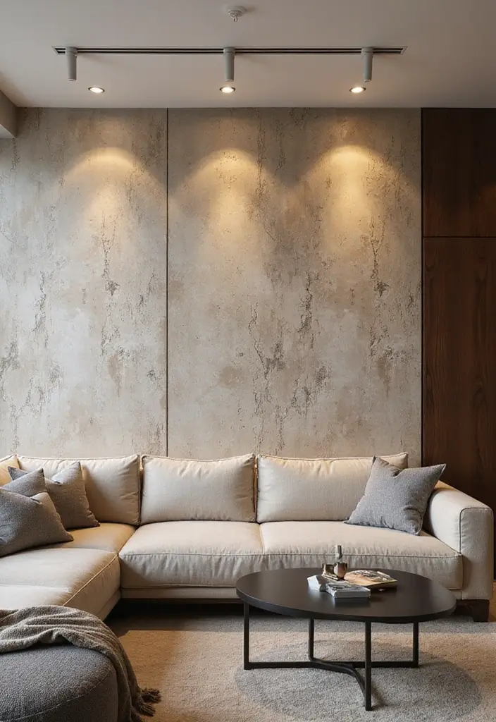 28 Boujee Apartment Living Room Ideas That Exude Glam Luxury - 21. Textured Walls