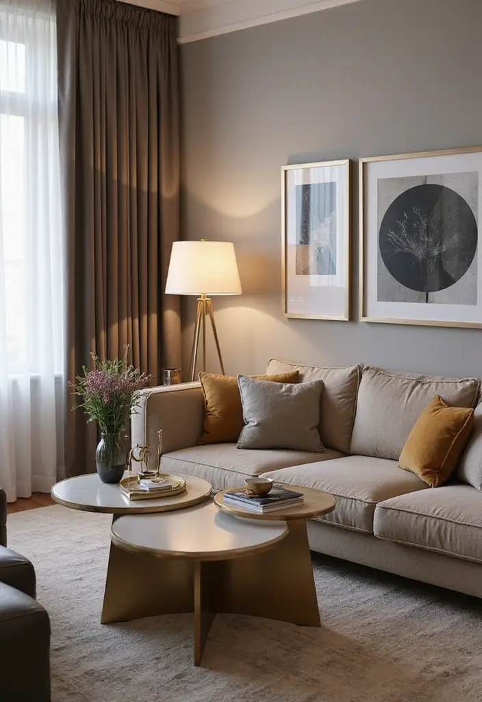 28 Boujee Apartment Living Room Ideas That Exude Glam Luxury - 26. Chic Side Tables