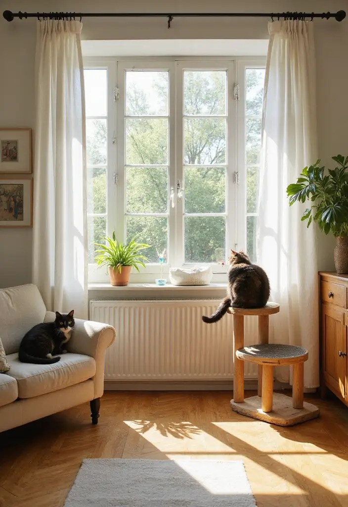 28 Cat Living Room Ideas That Are Pet Friendly and Stylish - 17. Light and Bright Spaces