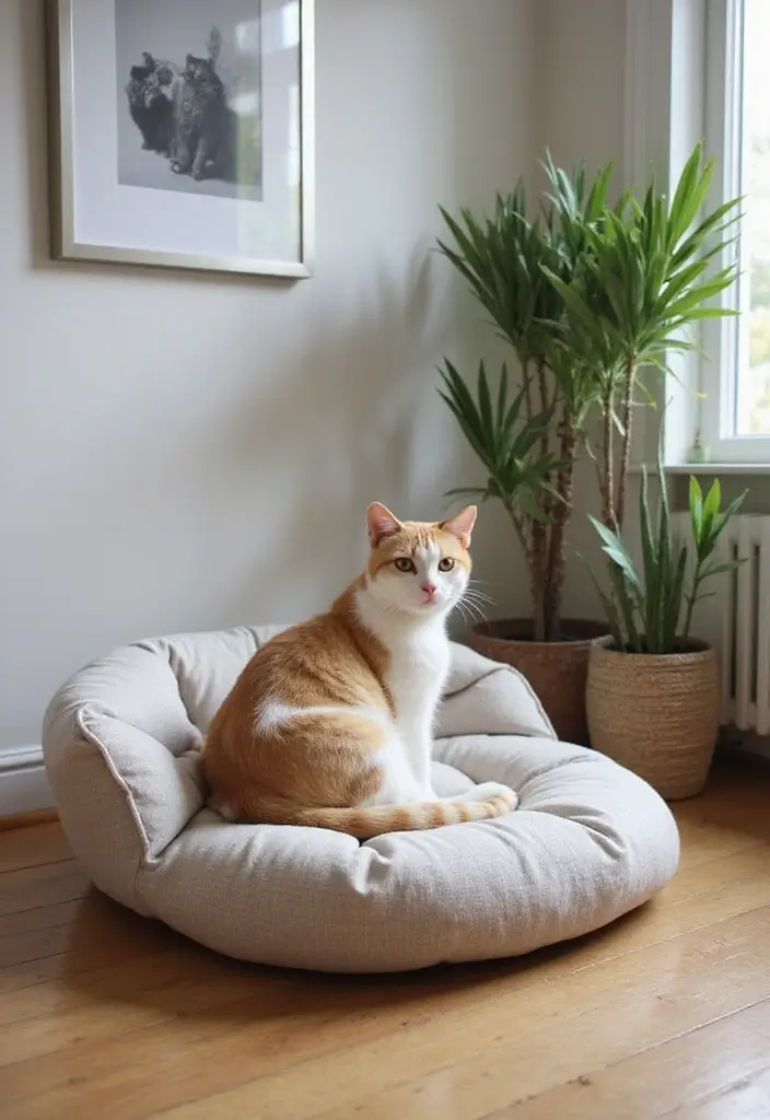 28 Cat Living Room Ideas That Are Pet Friendly and Stylish - 9. Modern Pet Beds