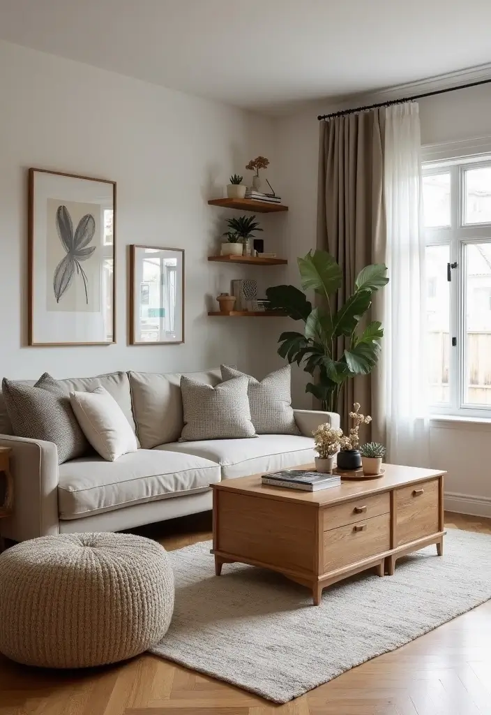 28 Chic and Cozy Bohemian Living Room Ideas for Apartment Girls - 10. Functional Furniture with Style