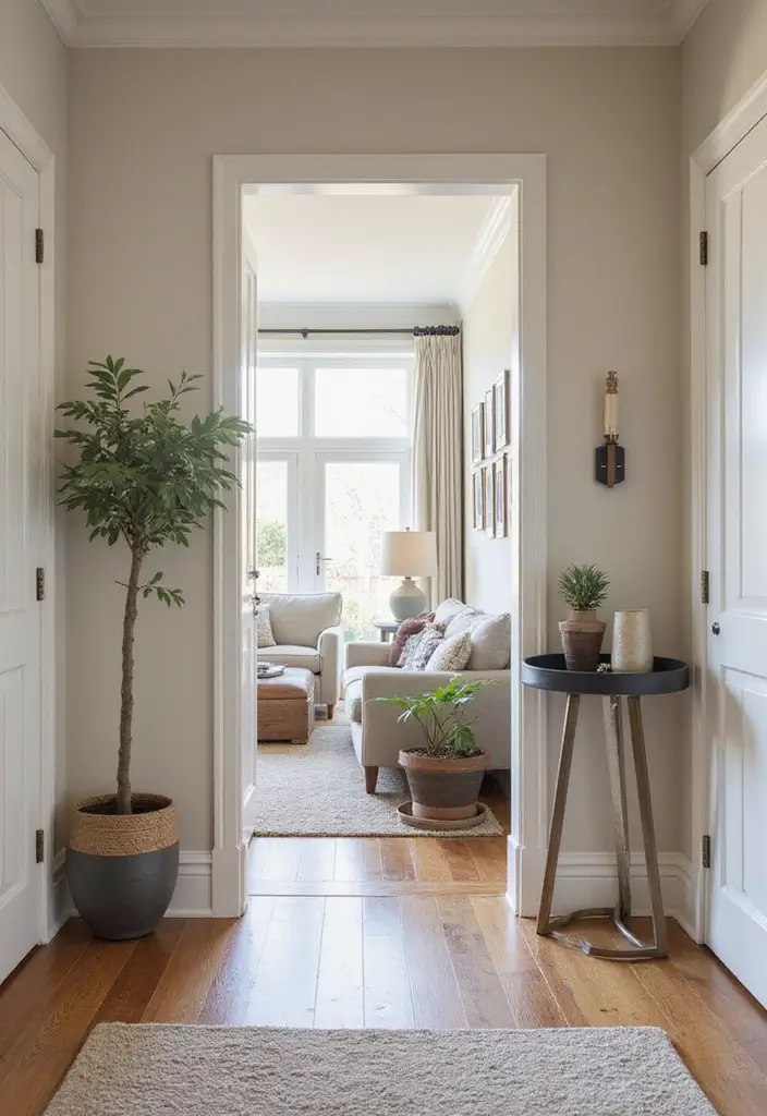 28 Chic and Cozy Bohemian Living Room Ideas for Apartment Girls - 26. Warm and Inviting Entry Points