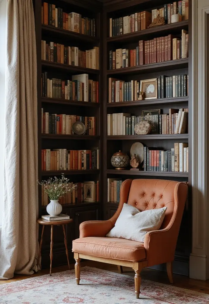 28 Corner Shelf Ideas Living Room That Add Storage and Style - 6. Corner Bookcase