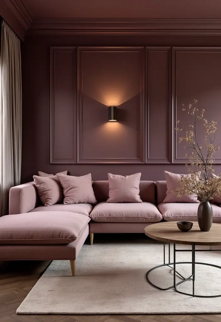 28 Dark Paint Living Room Ideas That Add Depth and Elegance - 11. Plum Perfection
