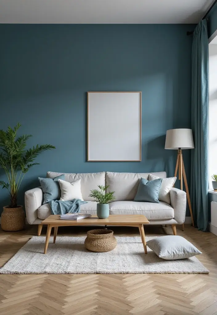 28 Dark Paint Living Room Ideas That Add Depth and Elegance - 14. Deep Sea Blue