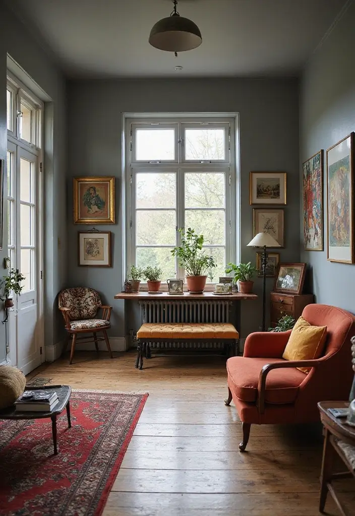 28 Dark Paint Living Room Ideas That Add Depth and Elegance - 15. Vintage Gray