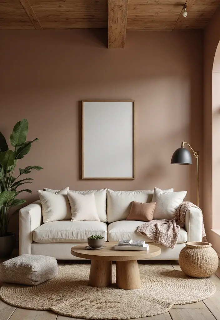 28 Dark Paint Living Room Ideas That Add Depth and Elegance - 20. Soft Mocha