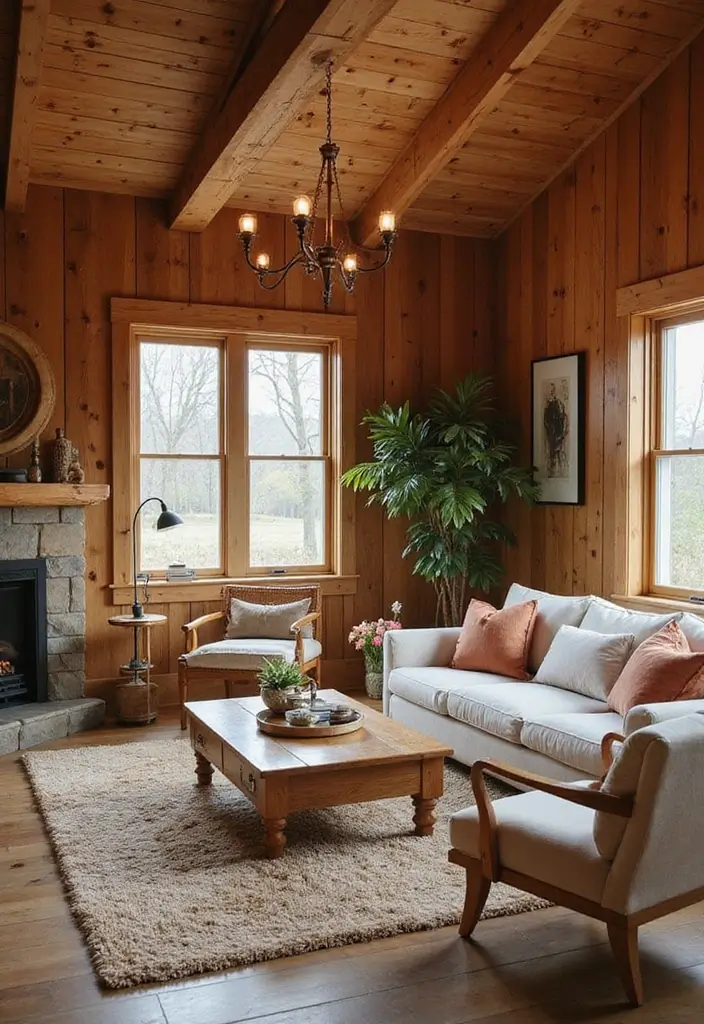 28 Dark Paint Living Room Ideas That Add Depth and Elegance - 24. Rustic Cedar