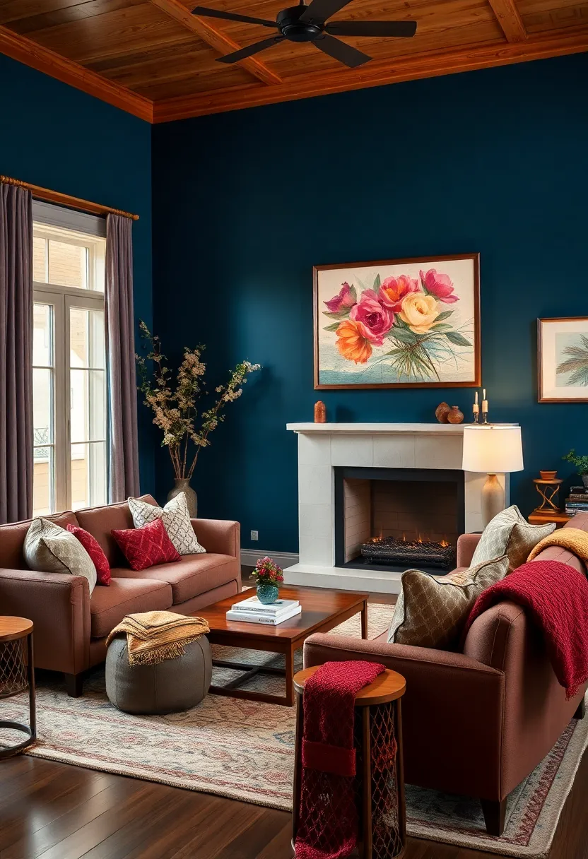 28 Dark Paint Living Room Ideas That Add Depth and Elegance - 26. Dark Azure