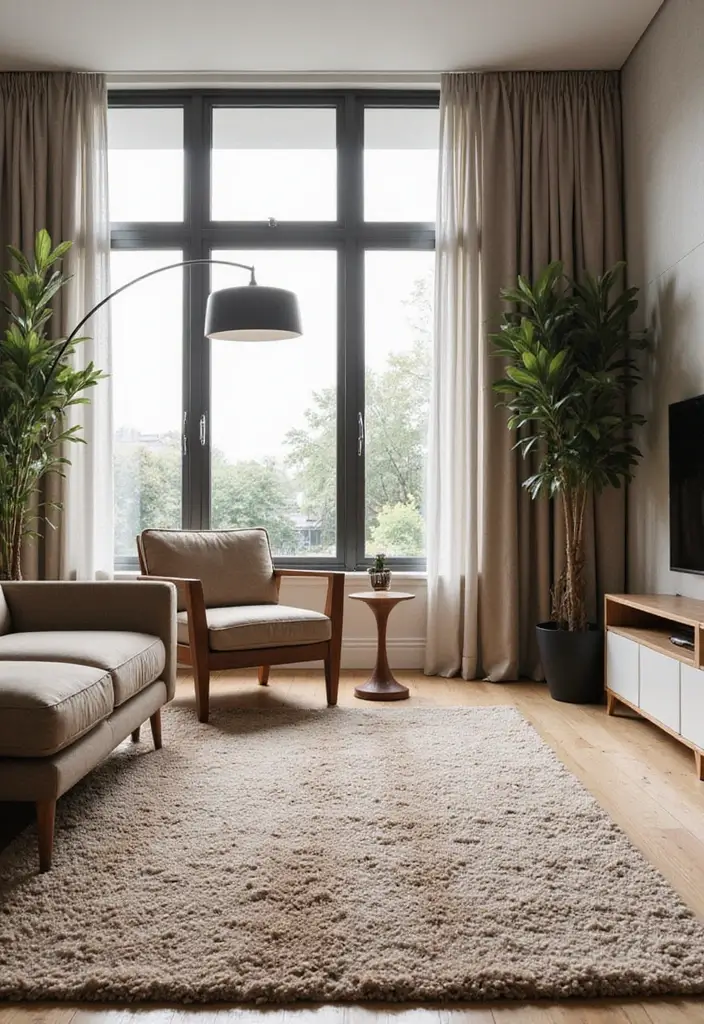 28 Design Living Room Modern Ideas That Feel Sleek and Functional - 13. Textured Rugs
