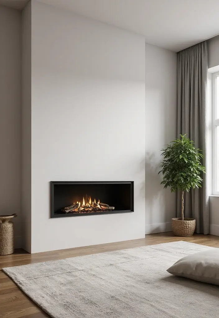 28 Design Living Room Modern Ideas That Feel Sleek and Functional - 14. Minimalist Fireplaces