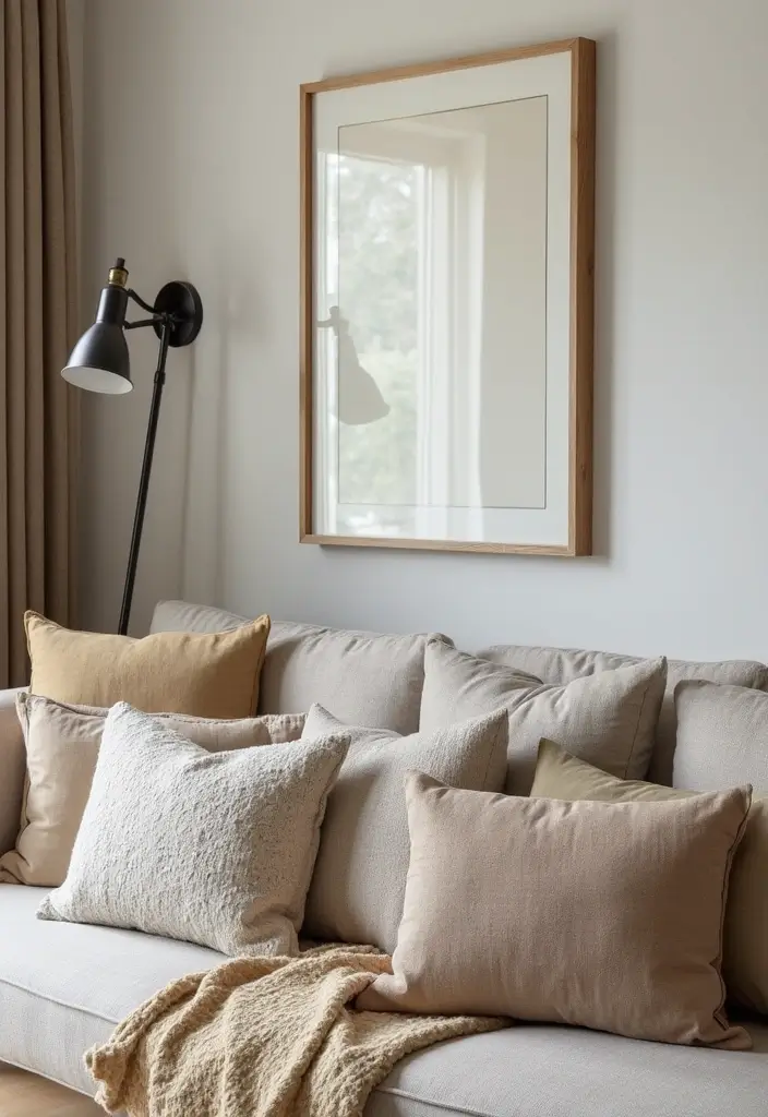 28 Design Living Room Modern Ideas That Feel Sleek and Functional - 17. Accent Pillows