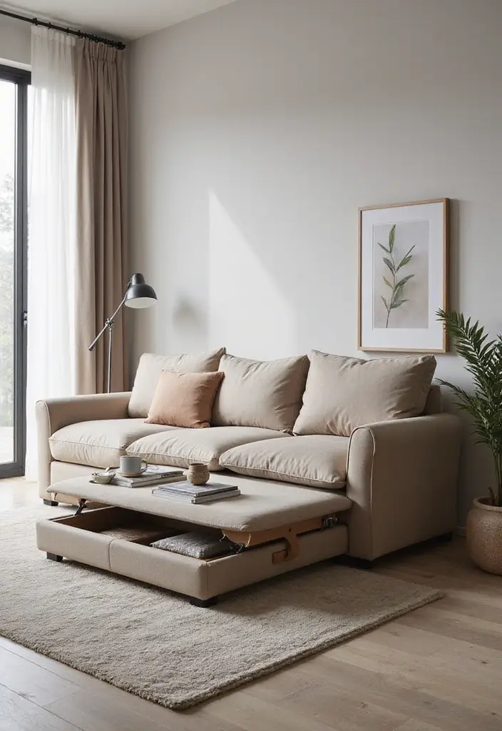 28 Design Living Room Modern Ideas That Feel Sleek and Functional - 2. Multifunctional Sofas