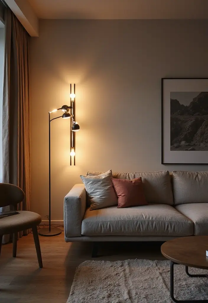 28 Design Living Room Modern Ideas That Feel Sleek and Functional - 25. Wall-Mounted Lighting