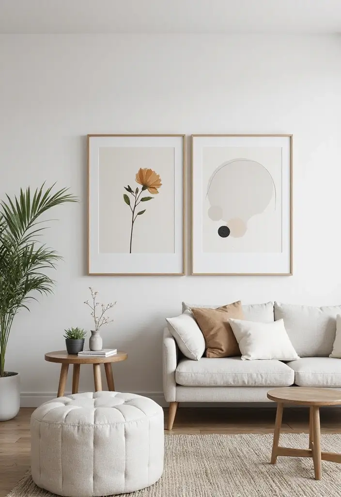 28 Design Living Room Modern Ideas That Feel Sleek and Functional - 3. Minimalist Wall Art