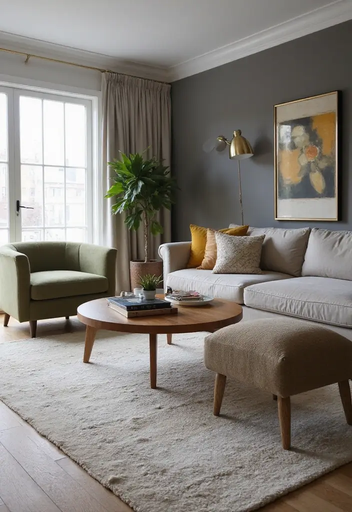 28 Edgy Living Room Ideas That Feel Modern and Unexpected - 12. Metallic Accents