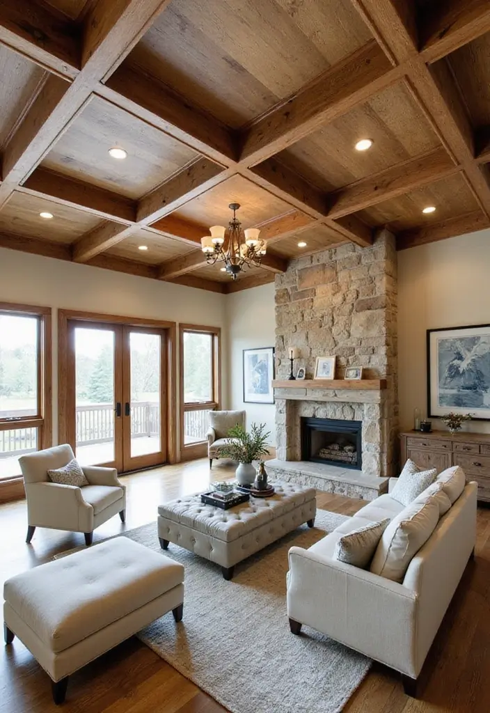 28 Edgy Living Room Ideas That Feel Modern and Unexpected - 16. Unique Ceiling Designs