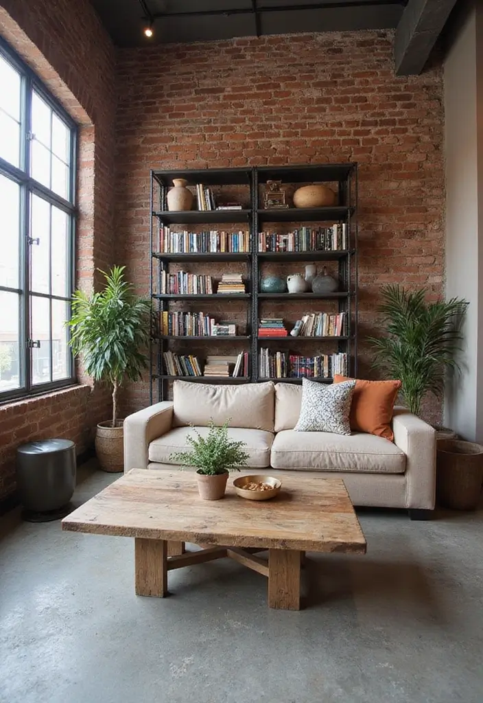 28 Edgy Living Room Ideas That Feel Modern and Unexpected - 2. Industrial Elements