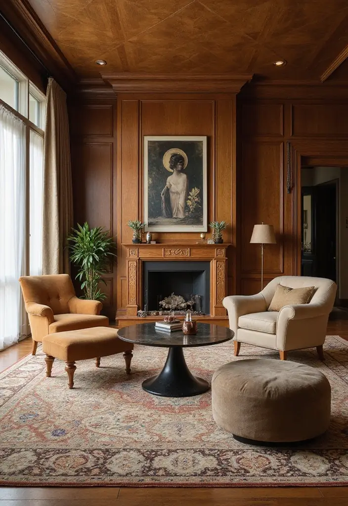 28 Edgy Living Room Ideas That Feel Modern and Unexpected - 22. Art Deco Influences