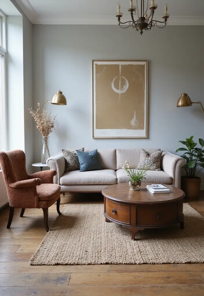 28 Edgy Living Room Ideas That Feel Modern and Unexpected - 3. Vintage Finds