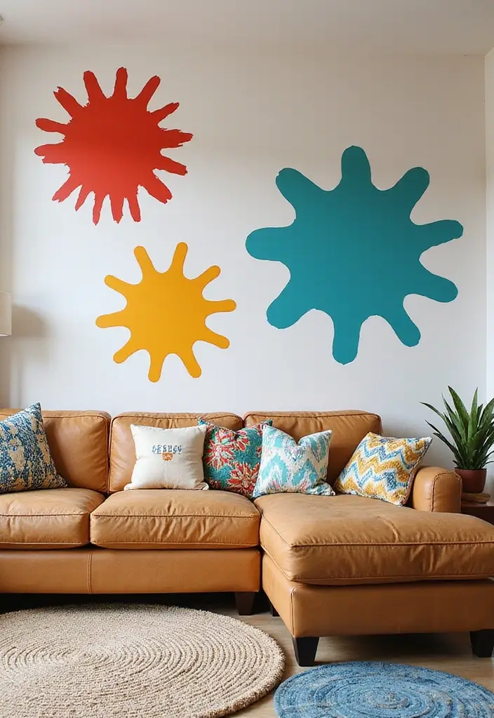 28 Large Living Room Wall Decor Ideas That Fill Blank Spaces Beautifully - 21. Oversized Stencils