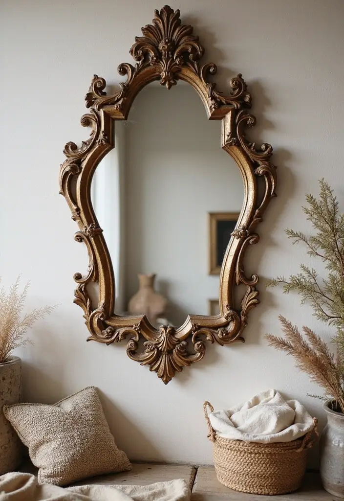 28 Large Living Room Wall Decor Ideas That Fill Blank Spaces Beautifully - 4. Vintage Wall Mirrors