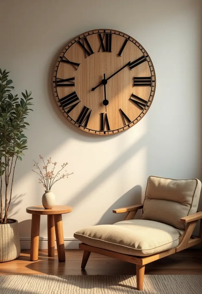 28 Large Living Room Wall Decor Ideas That Fill Blank Spaces Beautifully - 9. Artistic Wall Clocks