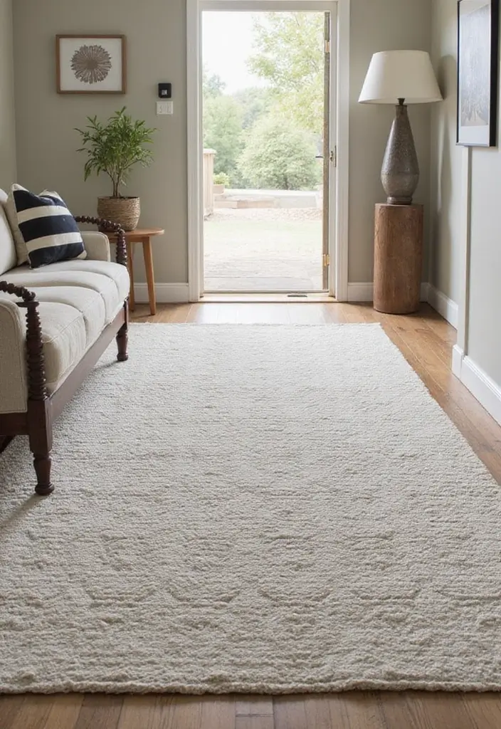 28 Living Room Entryway Ideas That Make a Great First Impression - 10. Layered Rugs