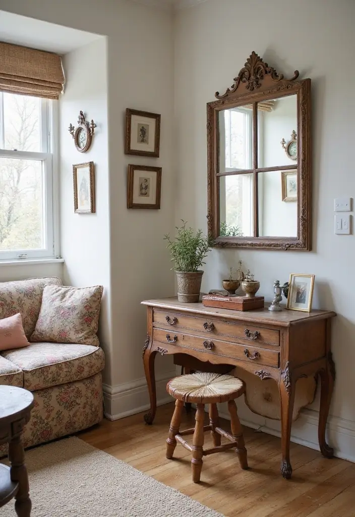 28 Living Room Entryway Ideas That Make a Great First Impression - 13. Vintage Finds